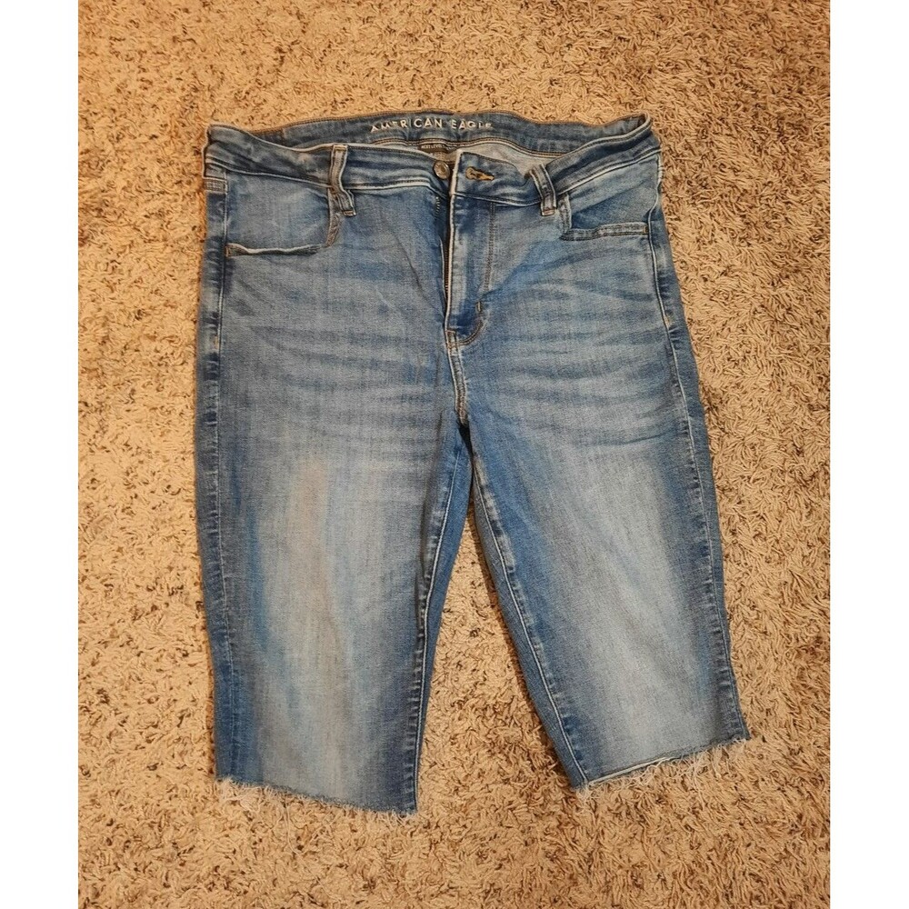 American Eagle Next Level Skinny Jeggings - Custom Raw Cut Bermuda Shorts - Size